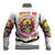 Flower Skull Baseball Jacket Judge Me When You're Perfect Otherwise Shut Up - Wonder Print Shop