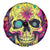 Flower Skull Spare Tire Cover Judge Me When You're Perfect Otherwise Shut Up - Wonder Print Shop