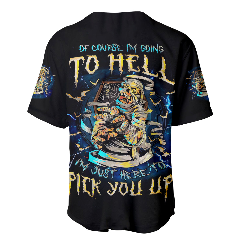 Mummy Skull Baseball Jersey I'm Going To Hell to Pick You Up - Wonder Print Shop