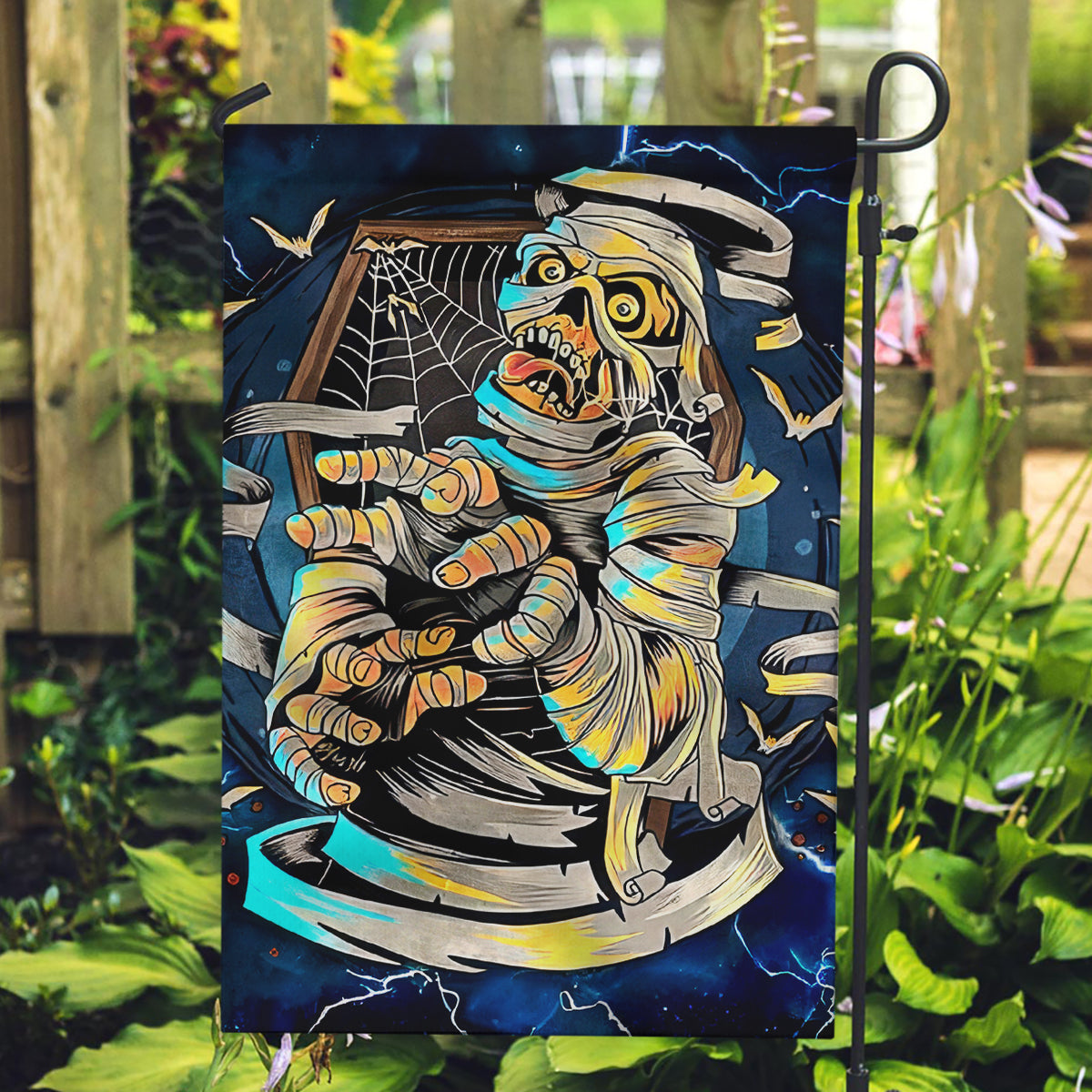 Mummy Skull Garden Flag I'm Going To Hell to Pick You Up - Wonder Print Shop