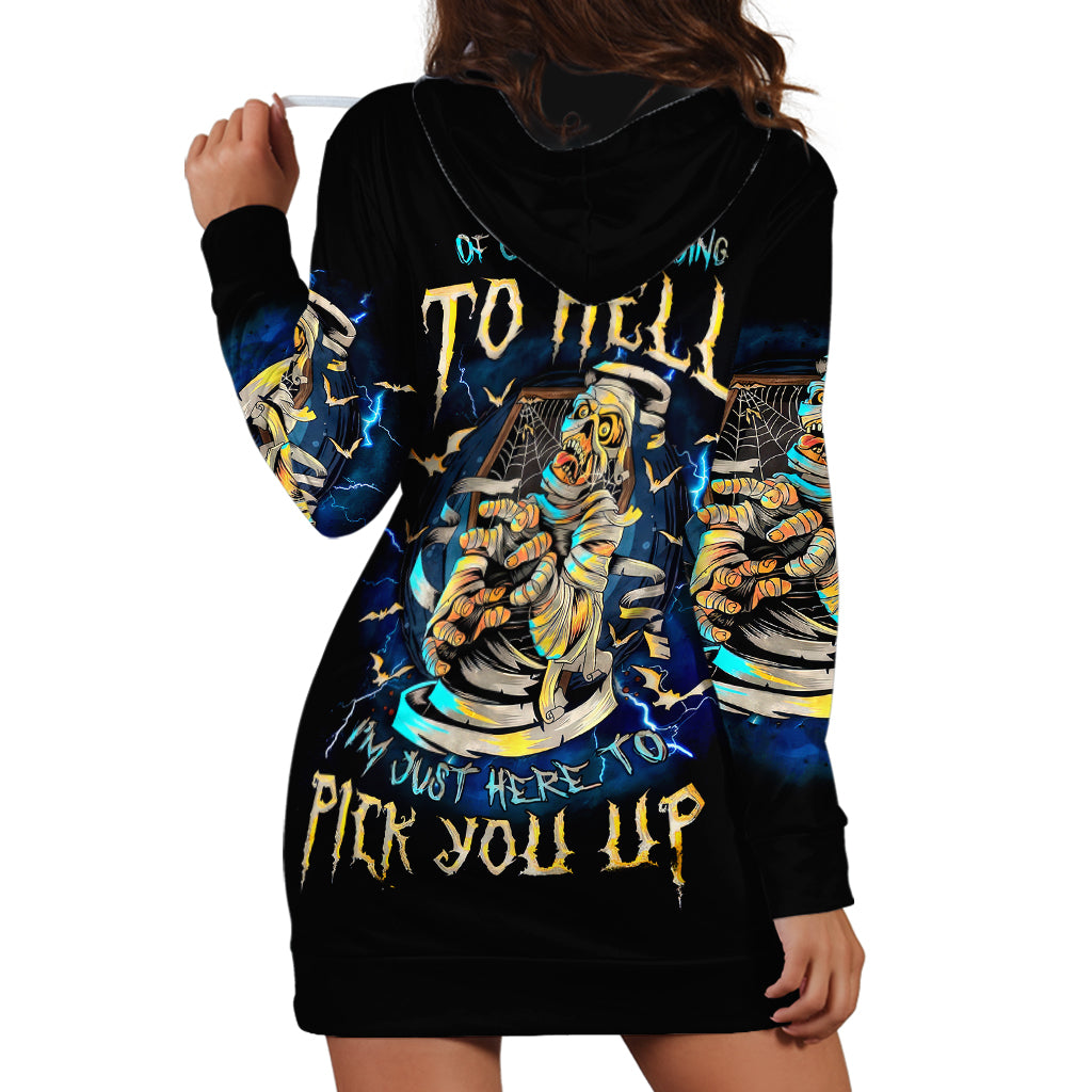 Mummy Skull Hoodie Dress I'm Going To Hell to Pick You Up - Wonder Print Shop