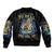 Mummy Skull Sleeve Zip Bomber Jacket I'm Going To Hell to Pick You Up