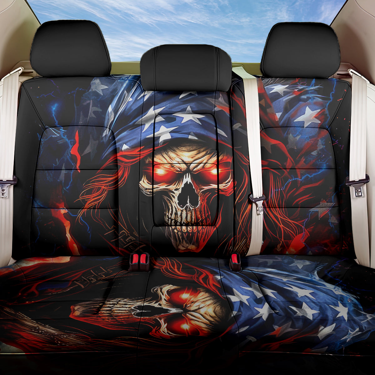 American Skull Back Car Seat Cover One Day I Gonna Fuck It All - Wonder Print Shop