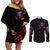 American Skull Couples Matching Off Shoulder Short Dress and Long Sleeve Button Shirt One Day I Gonna Fuck It All - Wonder Print Shop