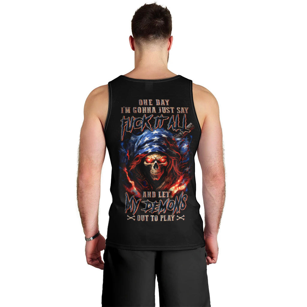 American Skull Men Tank Top One Day I Gonna Fuck It All - Wonder Print Shop