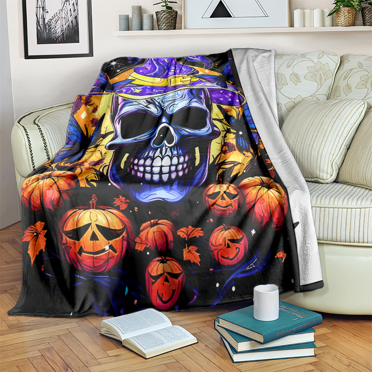 Halloween Skull Blanket Please Excuse My Resting Witch Face