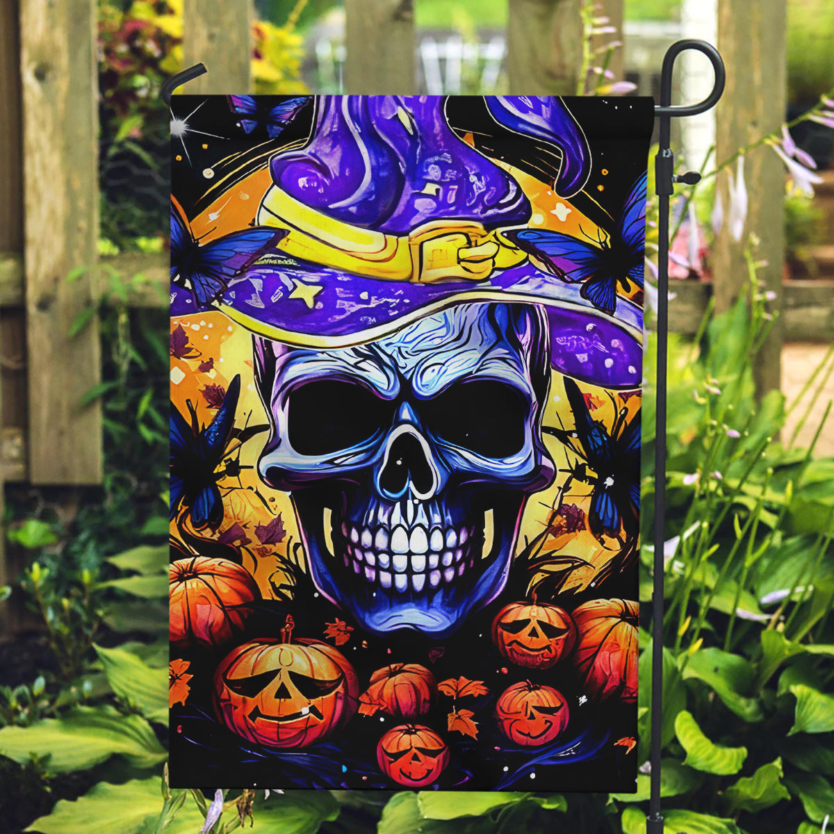 Halloween Skull Garden Flag Please Excuse My Resting Witch Face - Wonder Print Shop