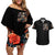 Angel Skull Couples Matching Off Shoulder Short Dress and Hawaiian Shirt Sometimes An Angel Sometimes A Hellraiser - Wonder Print Shop