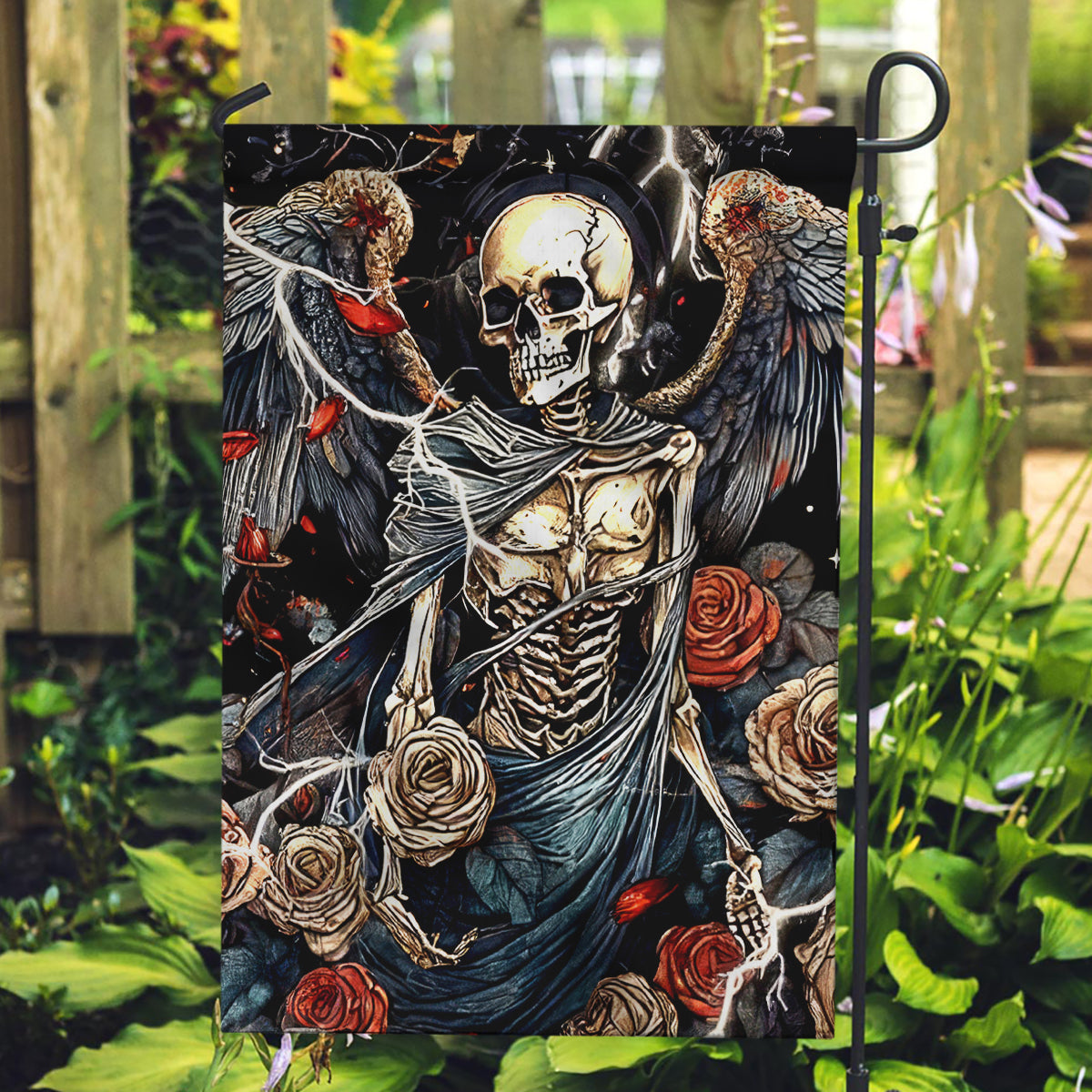 Angel Skull Garden Flag Sometimes An Angel Sometimes A Hellraiser - Wonder Print Shop