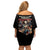 Angel Skull Off Shoulder Short Dress Sometimes An Angel Sometimes A Hellraiser - Wonder Print Shop