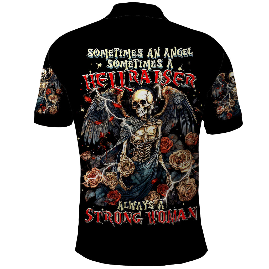 Angel Skull Polo Shirt Sometimes An Angel Sometimes A Hellraiser - Wonder Print Shop