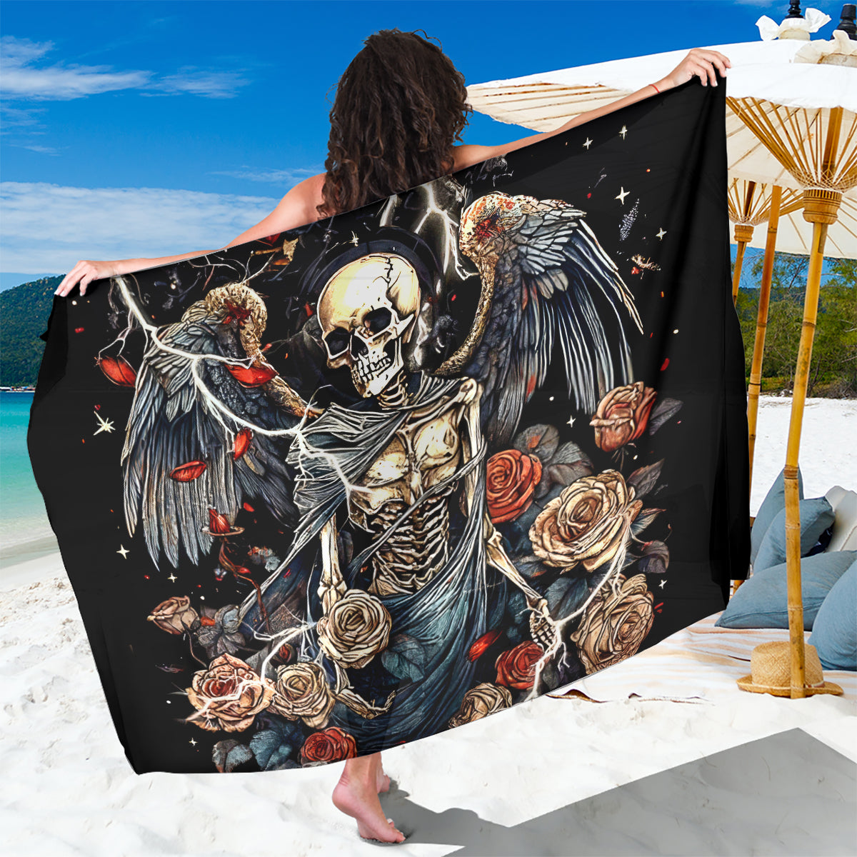 Angel Skull Sarong Sometimes An Angel Sometimes A Hellraiser - Wonder Print Shop