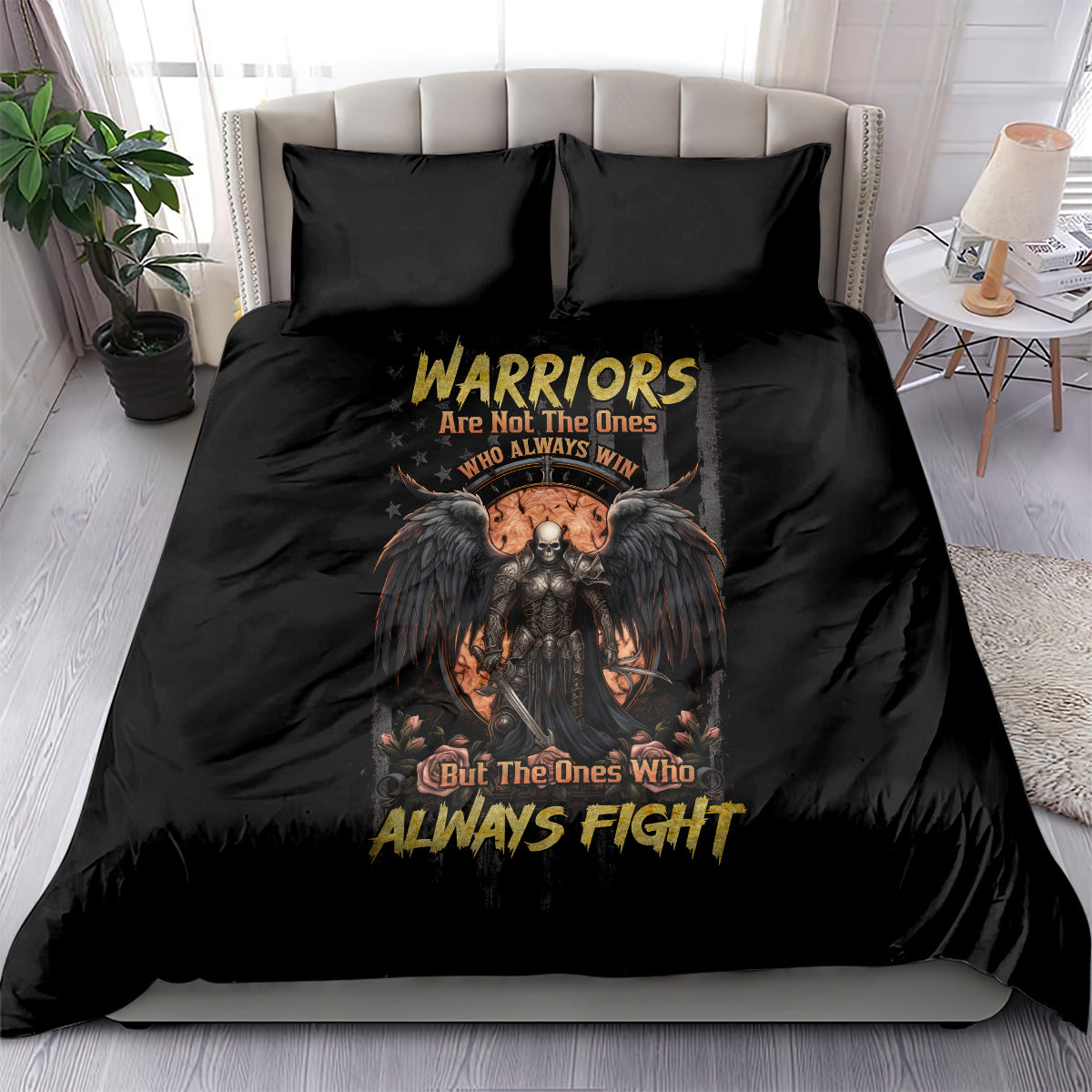 Warrior Skull Bedding Set Warriors Are The One Who Always Fight - Wonder Print Shop