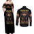 Warrior Skull Couples Matching Off Shoulder Maxi Dress and Long Sleeve Button Shirt Warriors Are The One Who Always Fight - Wonder Print Shop