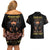 Warrior Skull Couples Matching Off Shoulder Short Dress and Hawaiian Shirt Warriors Are The One Who Always Fight - Wonder Print Shop