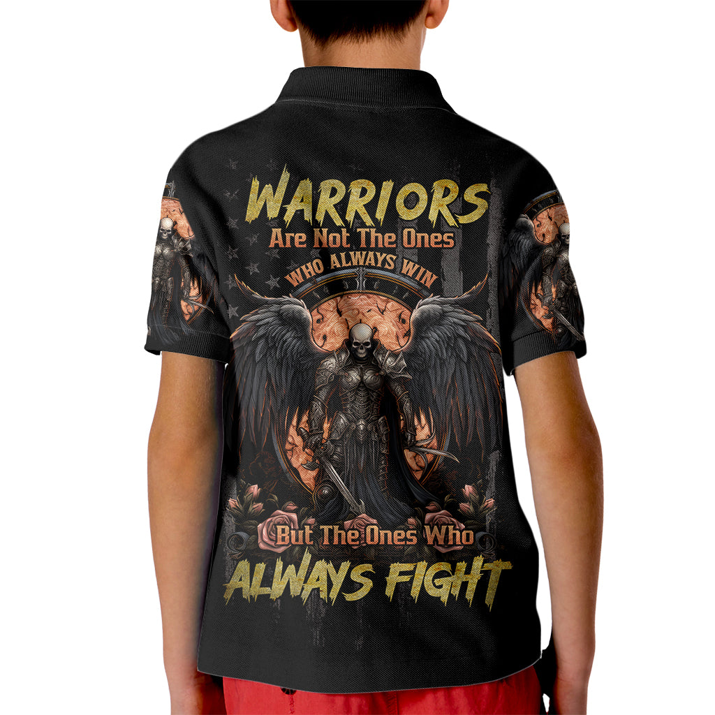 Warrior Skull Kid Polo Shirt Warriors Are The One Who Always Fight - Wonder Print Shop