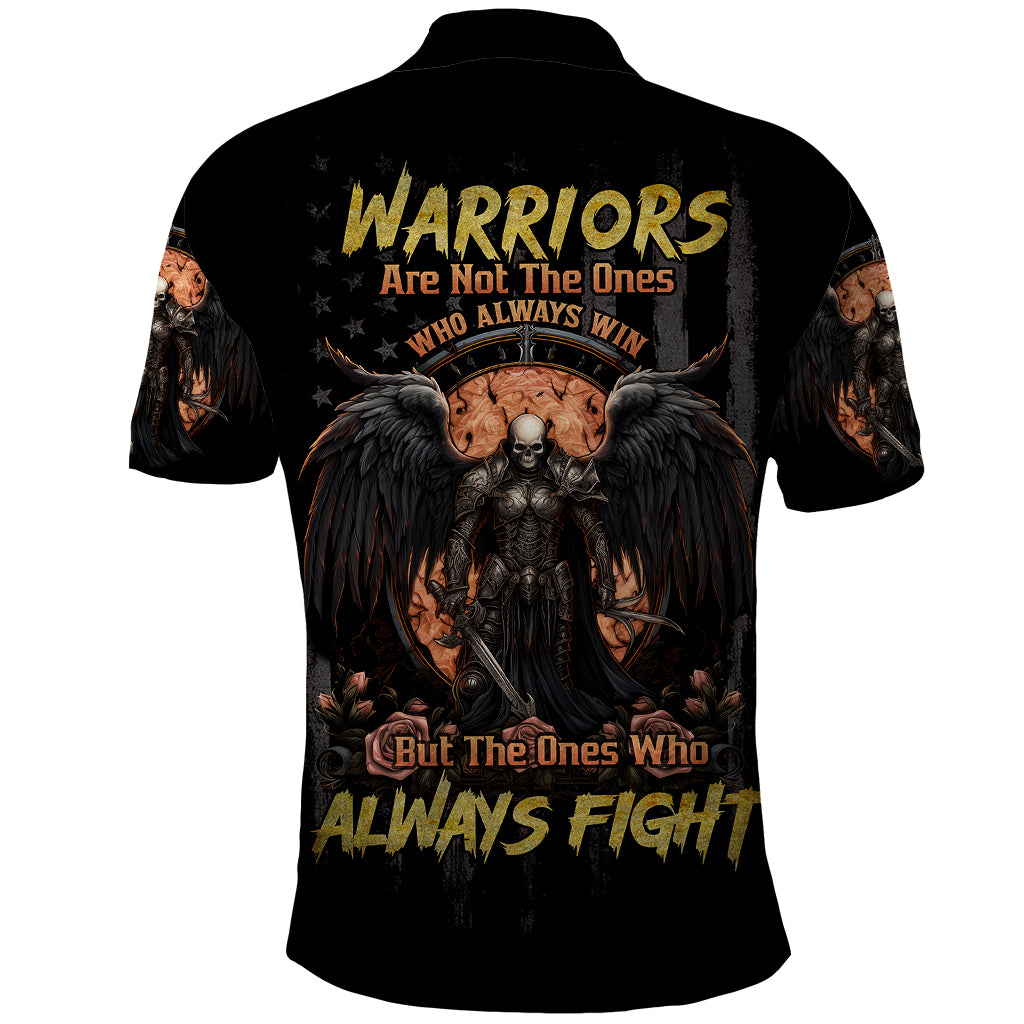 Warrior Skull Polo Shirt Warriors Are The One Who Always Fight - Wonder Print Shop