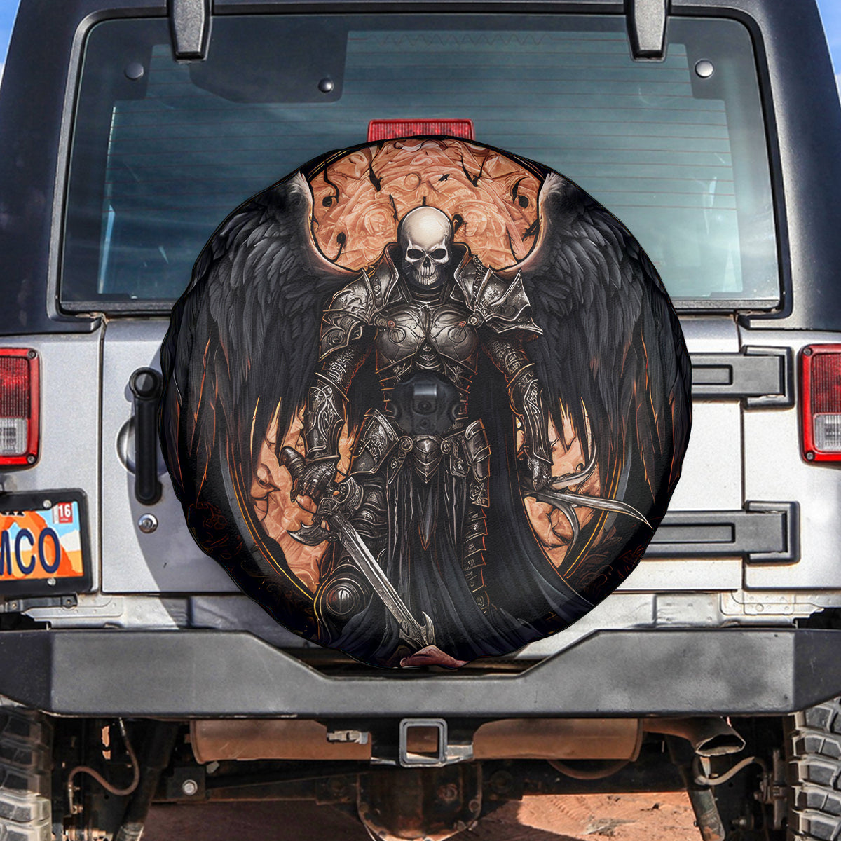 Warrior Skull Spare Tire Cover Warriors Are The One Who Always Fight - Wonder Print Shop