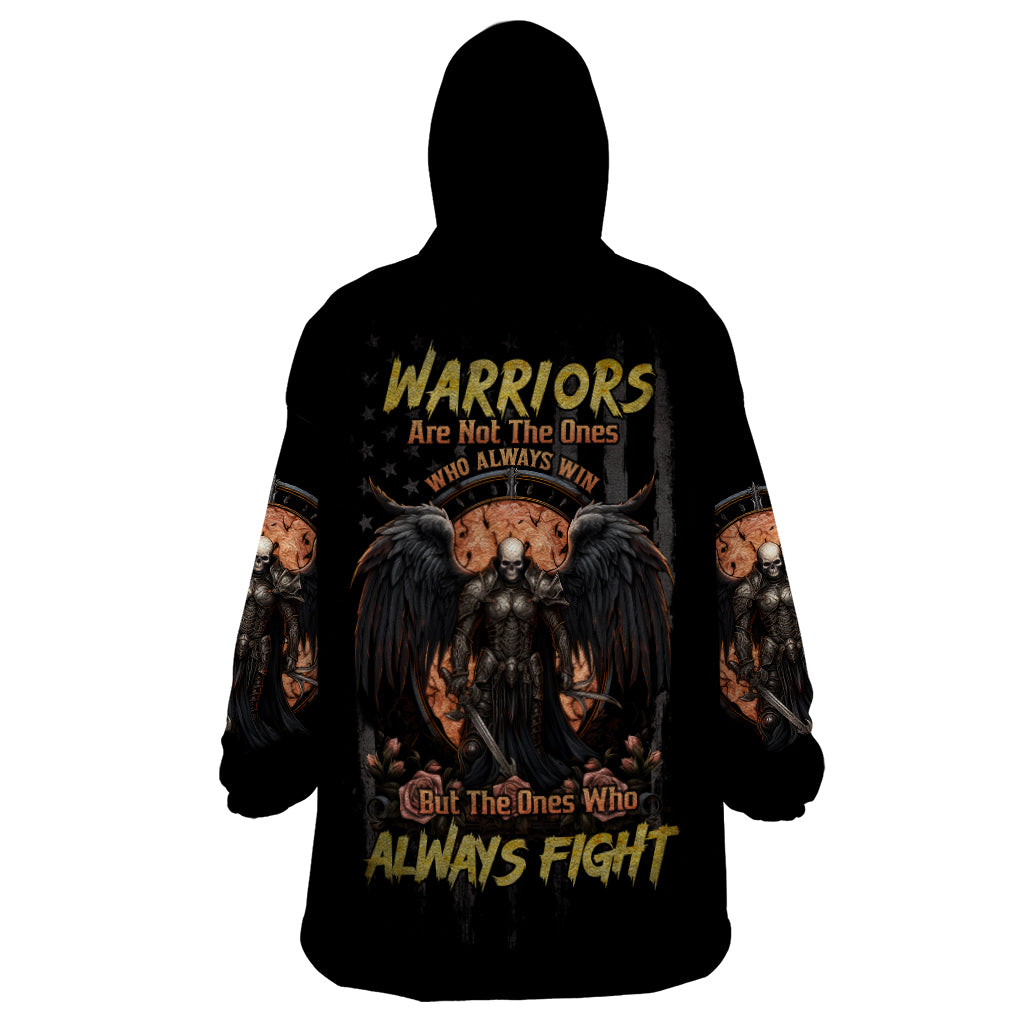 Warrior Skull Wearable Blanket Hoodie Warriors Are The One Who Always Fight