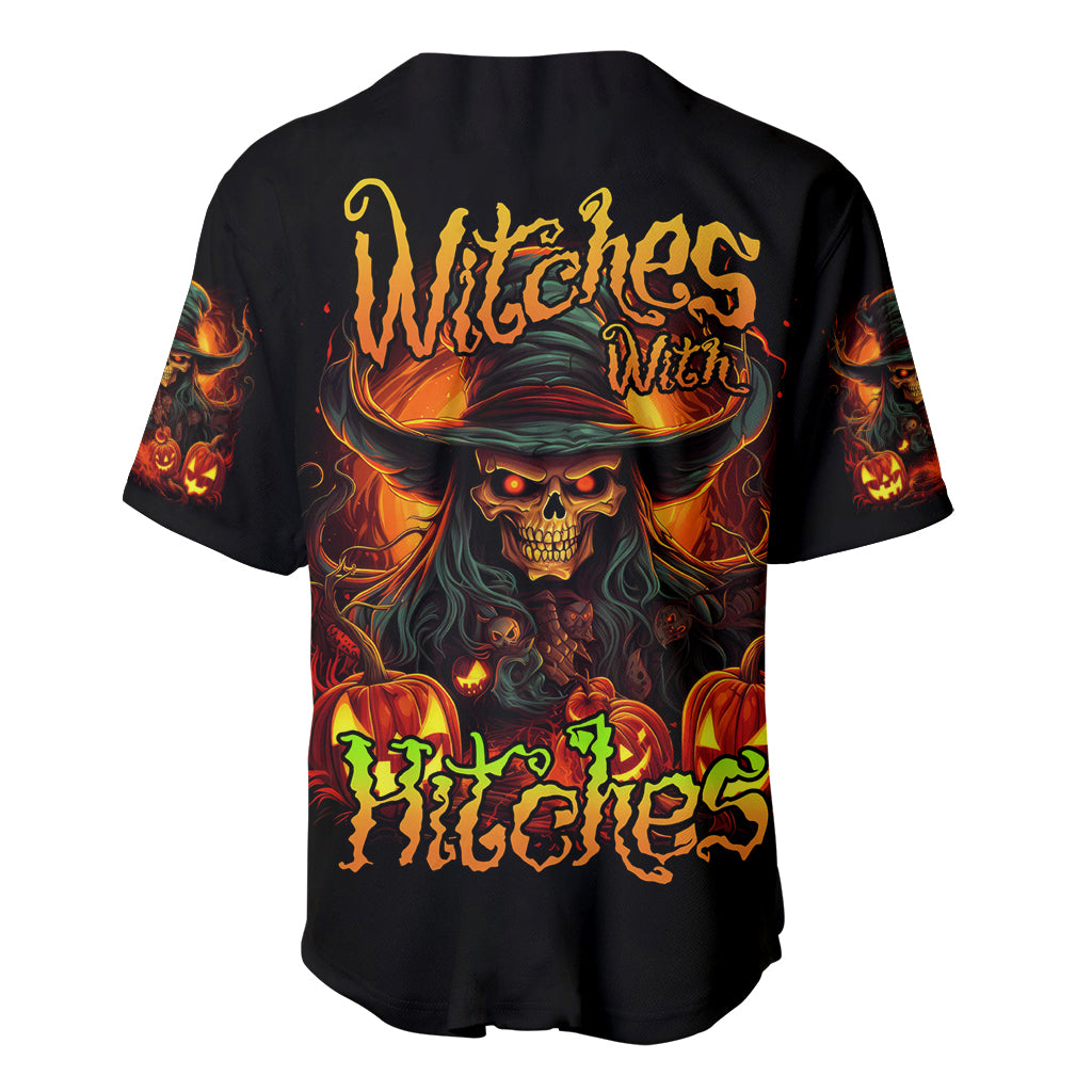 Witch Skull Baseball Jersey Witches With Hitches - Wonder Print Shop