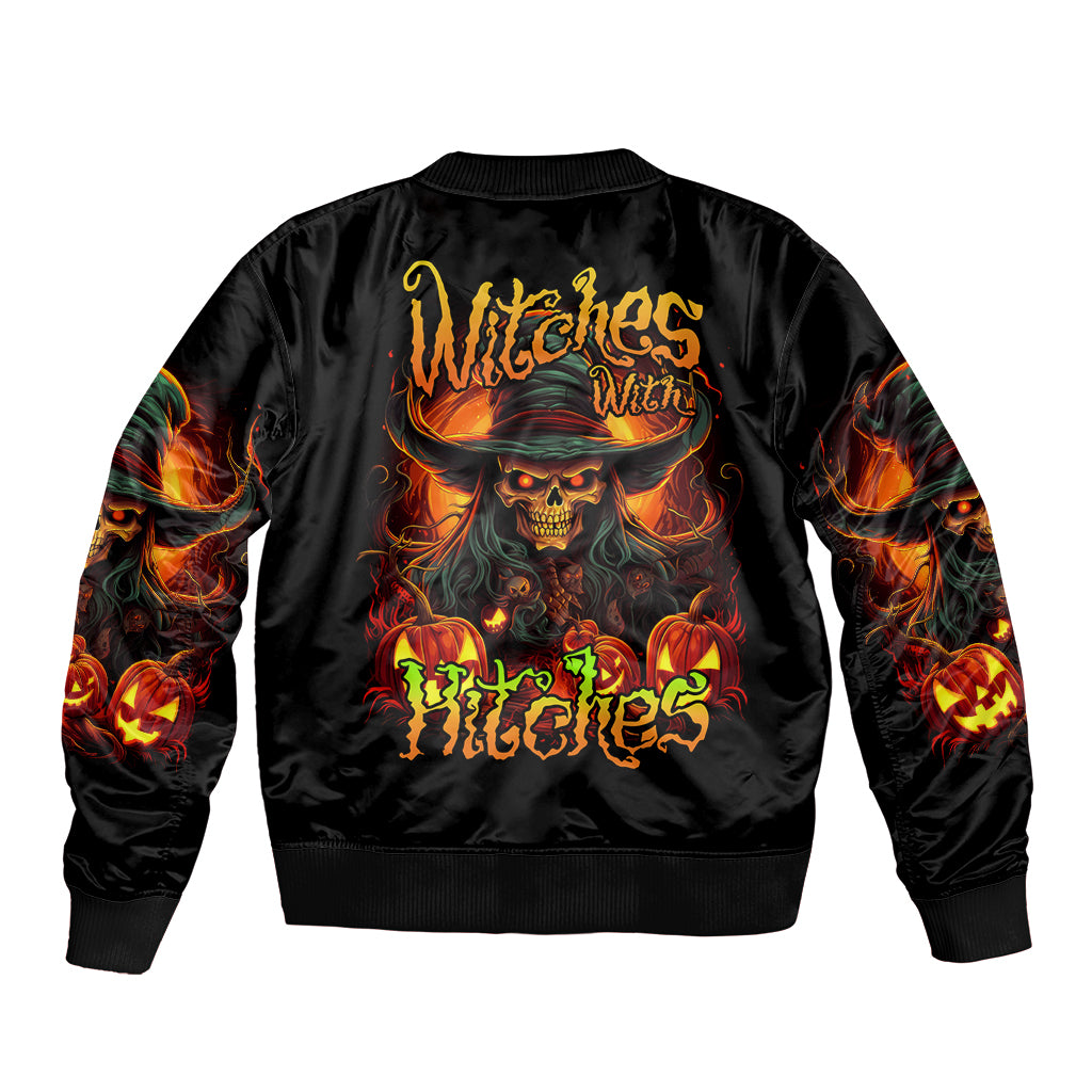 Witch Skull Bomber Jacket Witches With Hitches - Wonder Print Shop