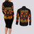 Witch Skull Couples Matching Long Sleeve Bodycon Dress and Long Sleeve Button Shirt Witches With Hitches - Wonder Print Shop