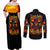 Witch Skull Couples Matching Off Shoulder Maxi Dress and Long Sleeve Button Shirt Witches With Hitches - Wonder Print Shop