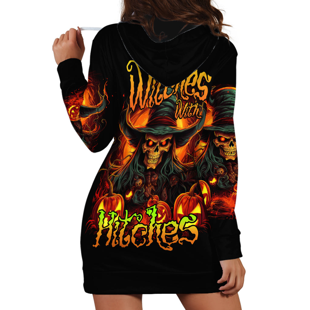 Witch Skull Hoodie Dress Witches With Hitches - Wonder Print Shop