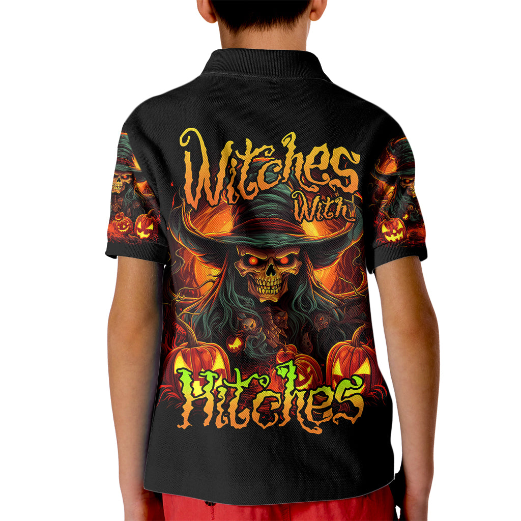 Witch Skull Kid Polo Shirt Witches With Hitches - Wonder Print Shop