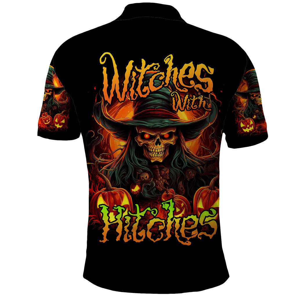 Witch Skull Polo Shirt Witches With Hitches - Wonder Print Shop