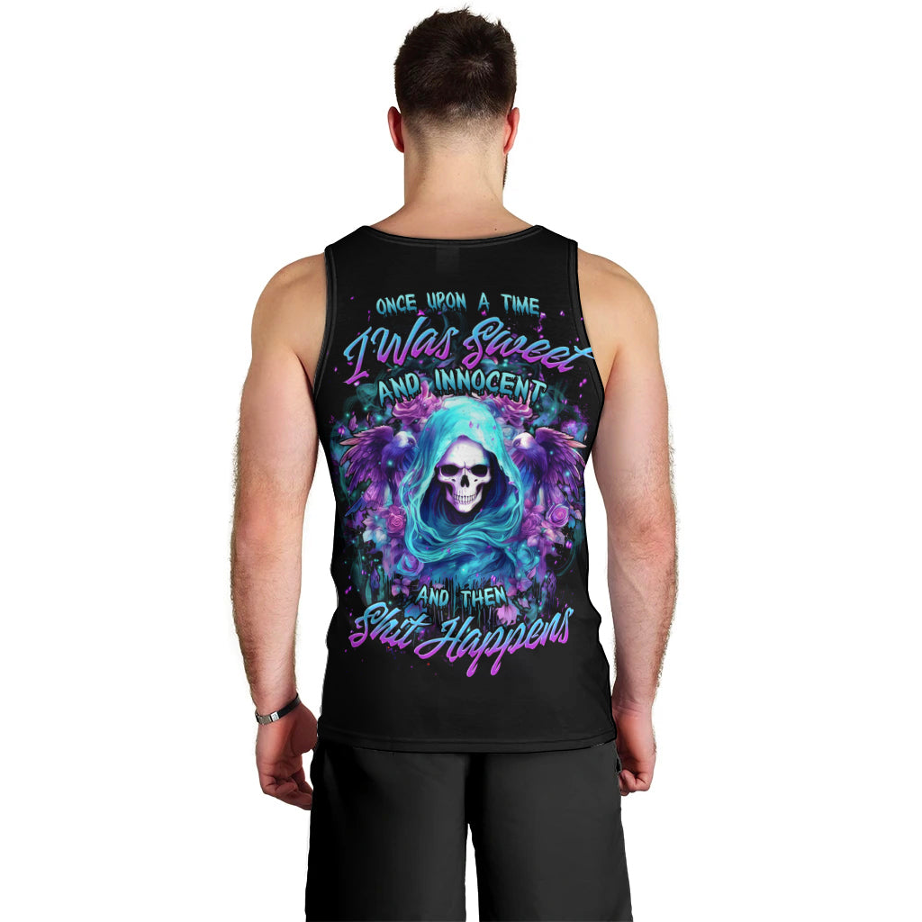 Fairy Skull Men Tank Top Once Upon A Time I Was Sweet And Innocent And Then Shit Happens - Wonder Print Shop