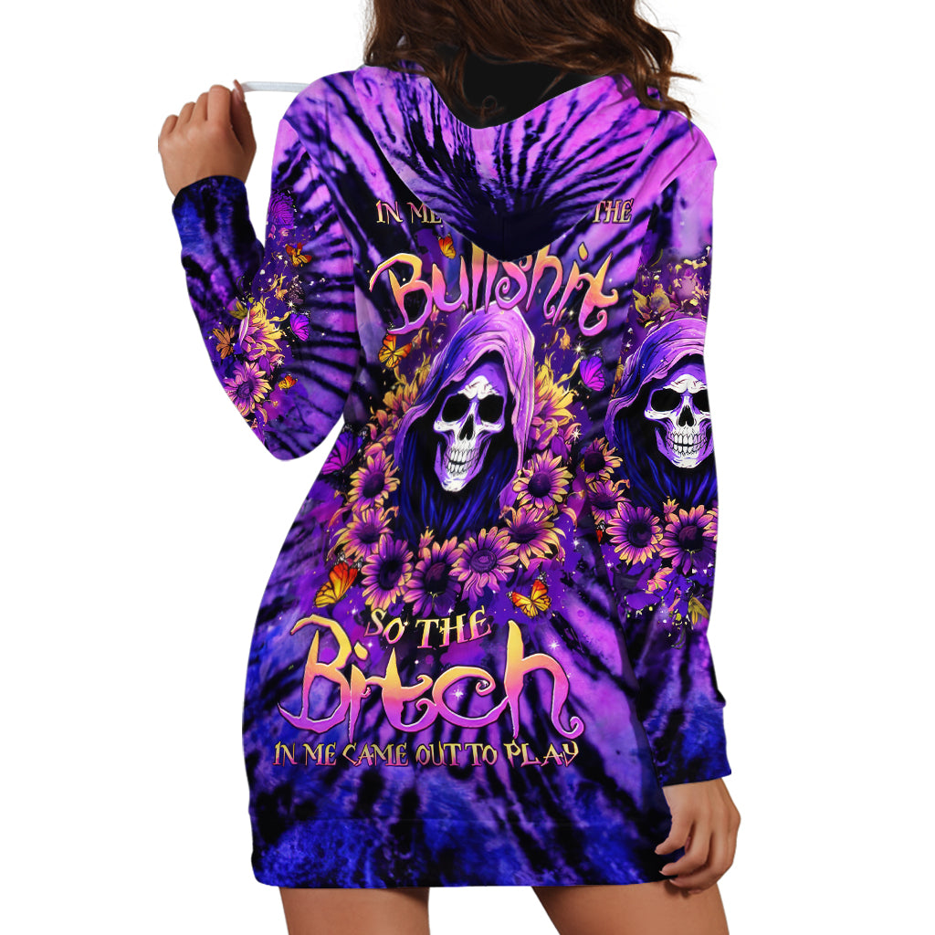 Sunflower Skull Hoodie Dress The Good Girl In Me Got Tired Of The Bullshit - Wonder Print Shop