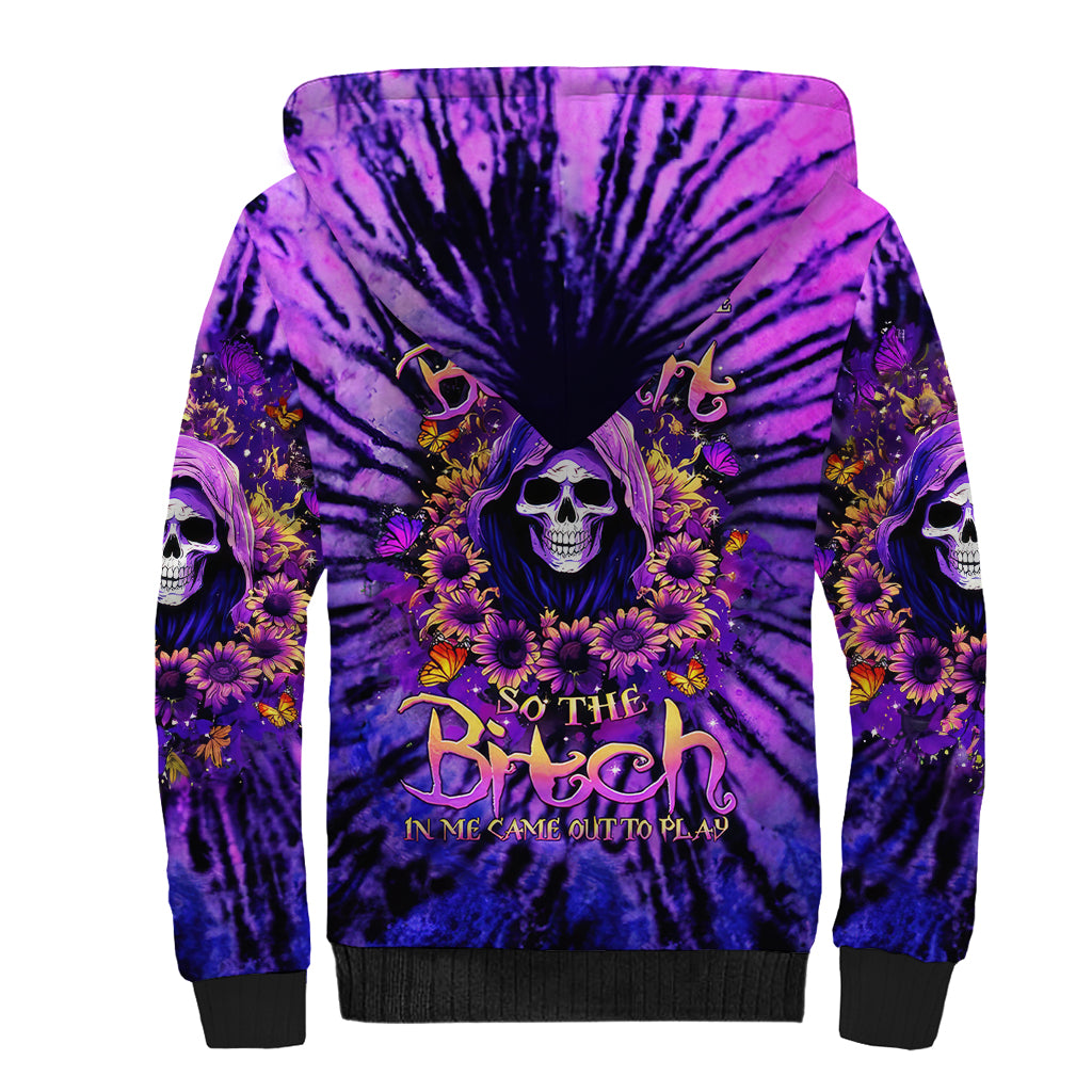 Sunflower Skull Sherpa Hoodie The Good Girl In Me Got Tired Of The Bullshit - Wonder Print Shop