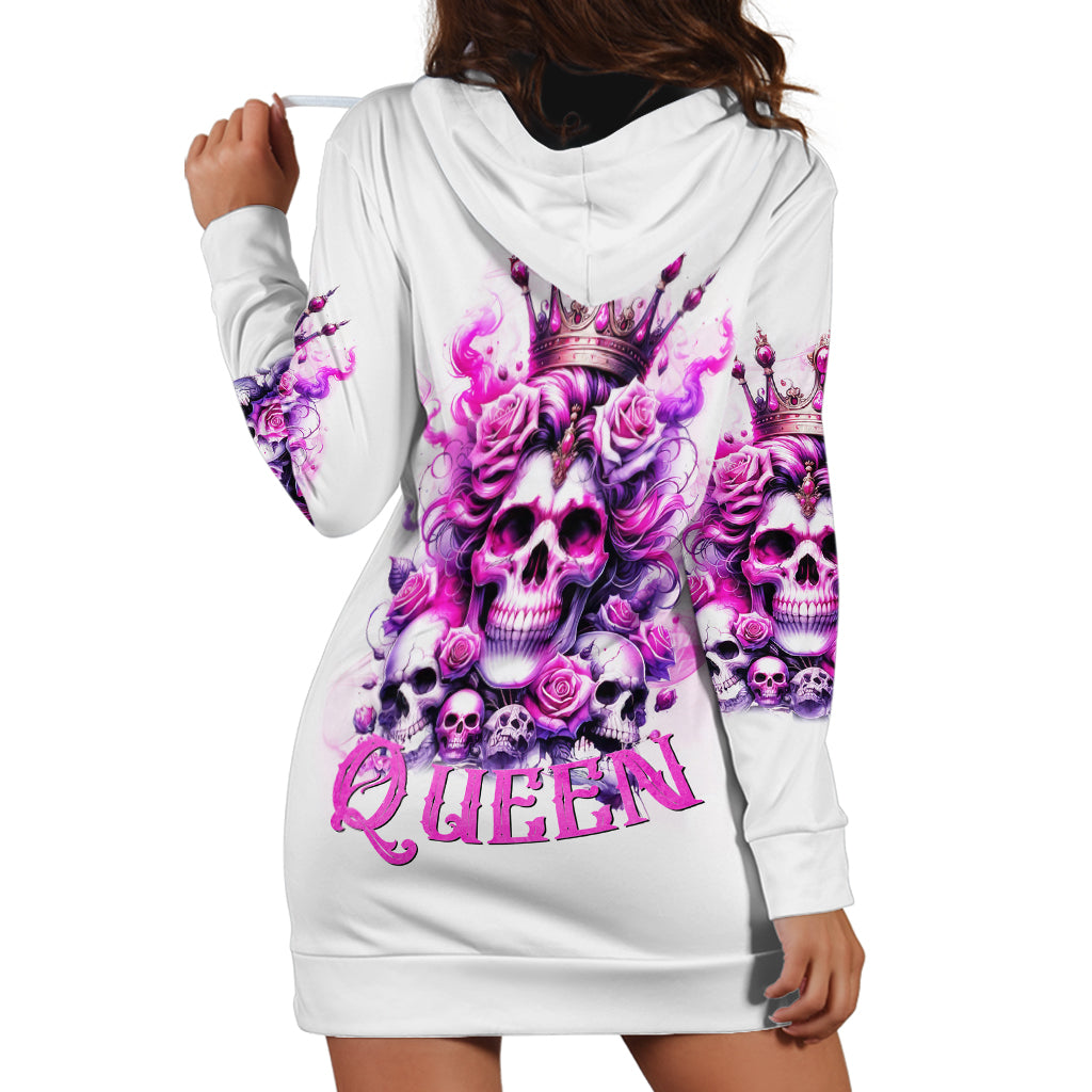 Rose Skull Hoodie Dress Queen Skull - Wonder Print Shop