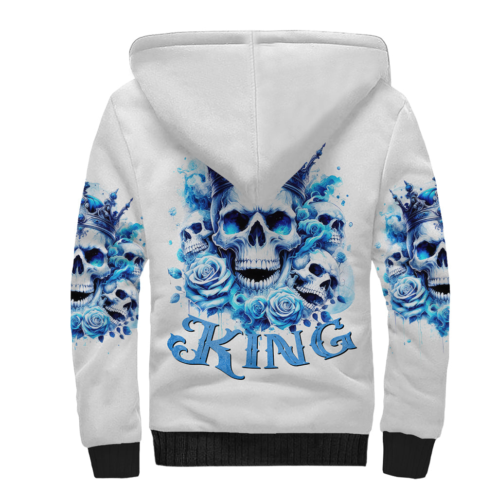 Rose Skull Sherpa Hoodie King Skull - Wonder Print Shop