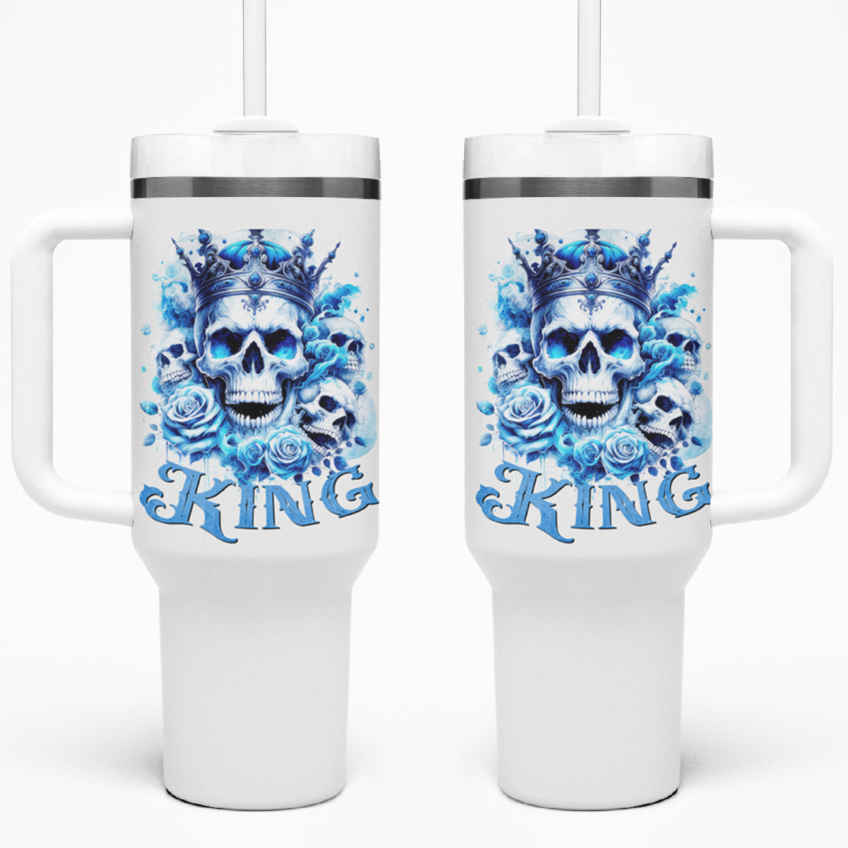 Rose Skull Tumbler With Handle King Skull