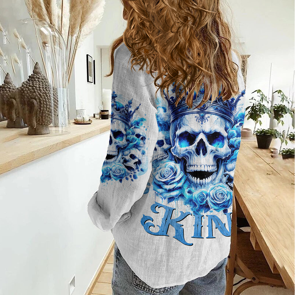 Rose Skull Women Casual Shirt King Skull