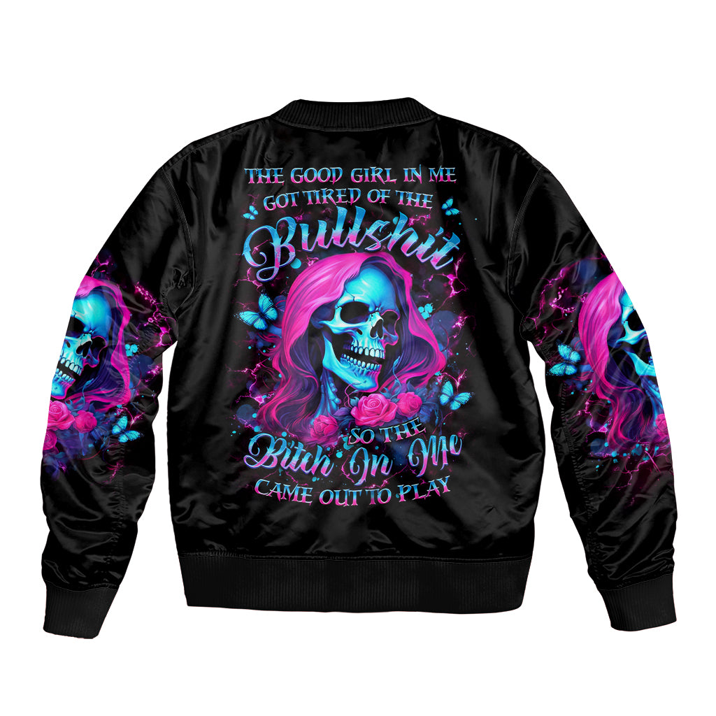 Witch Skull Bomber Jacket The Good Girl In Me Got Tired Of The Bullshit - Wonder Print Shop