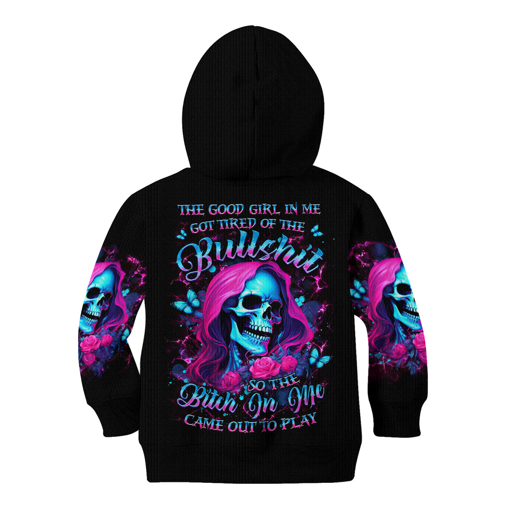 Witch Skull Kid Hoodie The Good Girl In Me Got Tired Of The Bullshit - Wonder Print Shop