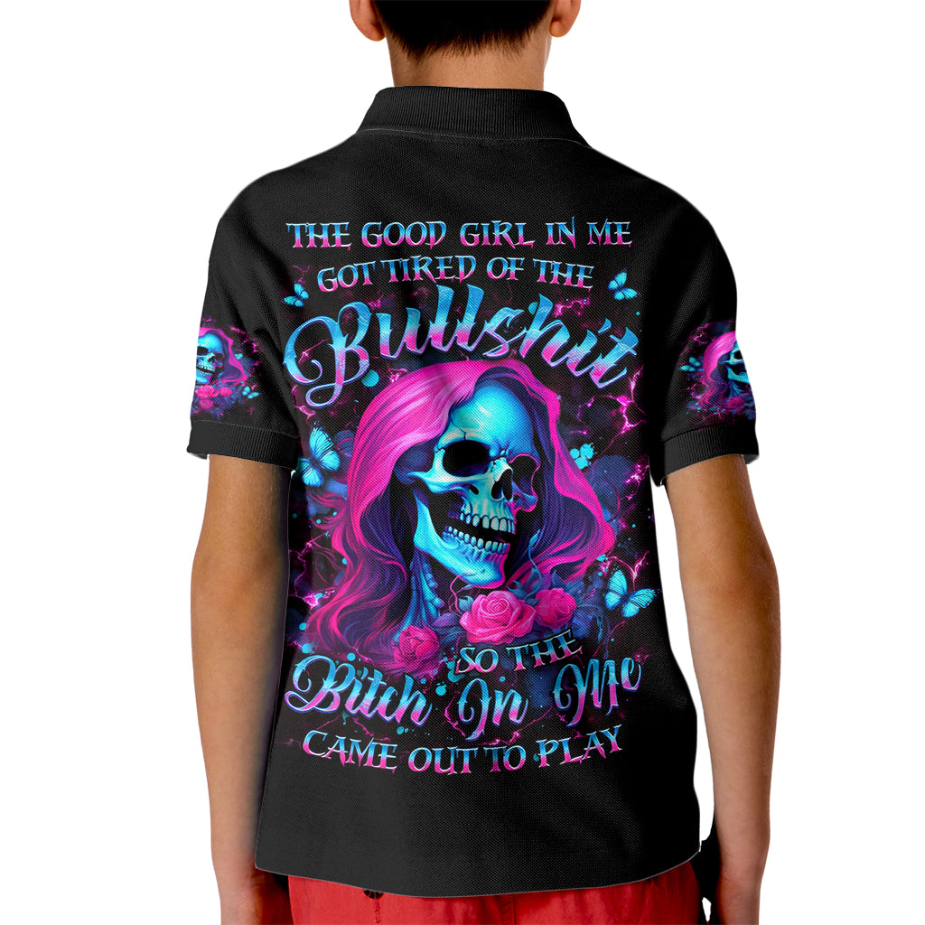 Witch Skull Kid Polo Shirt The Good Girl In Me Got Tired Of The Bullshit - Wonder Print Shop