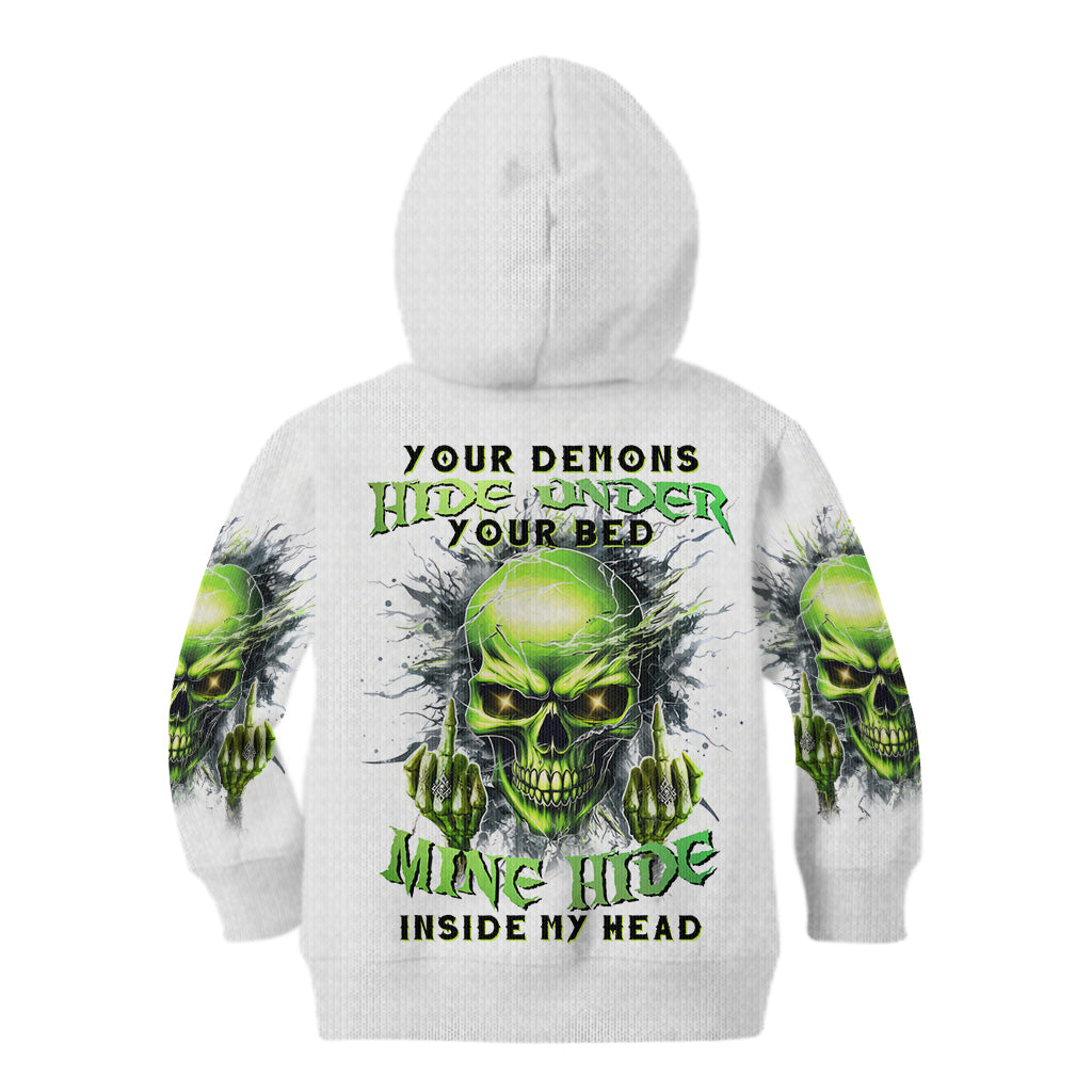 Thunder Skull Kid Hoodie The Demon Hide Under Your Bed Mine Hide Inside My Head - Wonder Print Shop