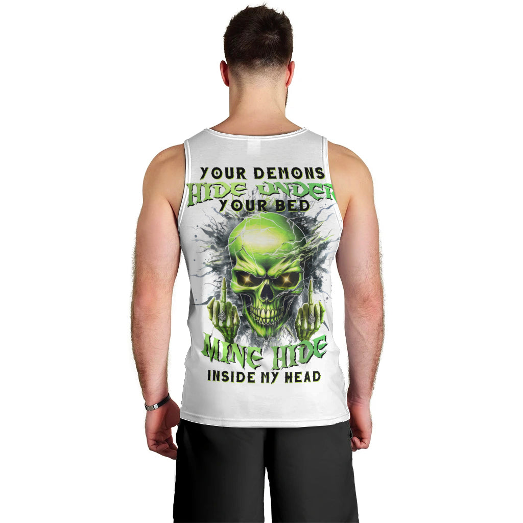 Thunder Skull Men Tank Top The Demon Hide Under Your Bed Mine Hide Inside My Head - Wonder Print Shop