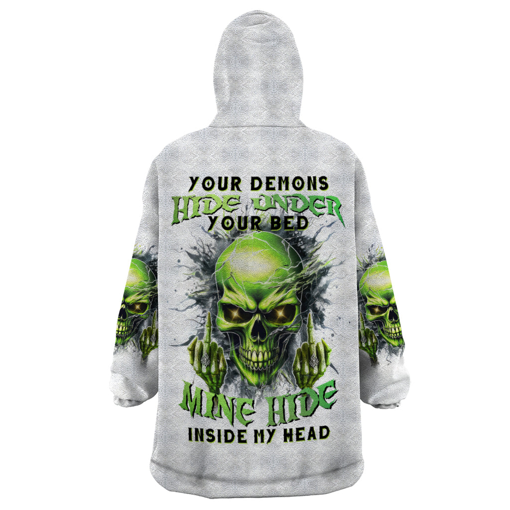 Thunder Skull Wearable Blanket Hoodie The Demon Hide Under Your Bed Mine Hide Inside My Head