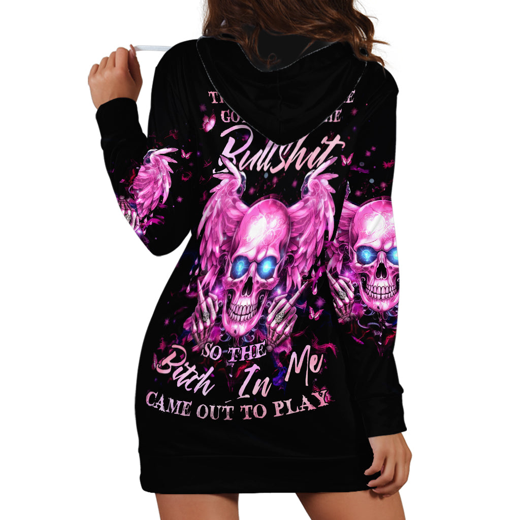 Angel Skull Hoodie Dress The Good Girl In Me Got Tired Of The Bullshit - Wonder Print Shop