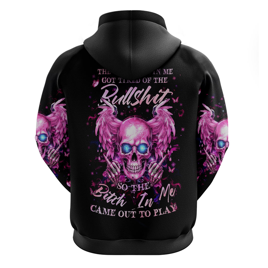 Angel Skull Zip Hoodie The Good Girl In Me Got Tired Of The Bullshit