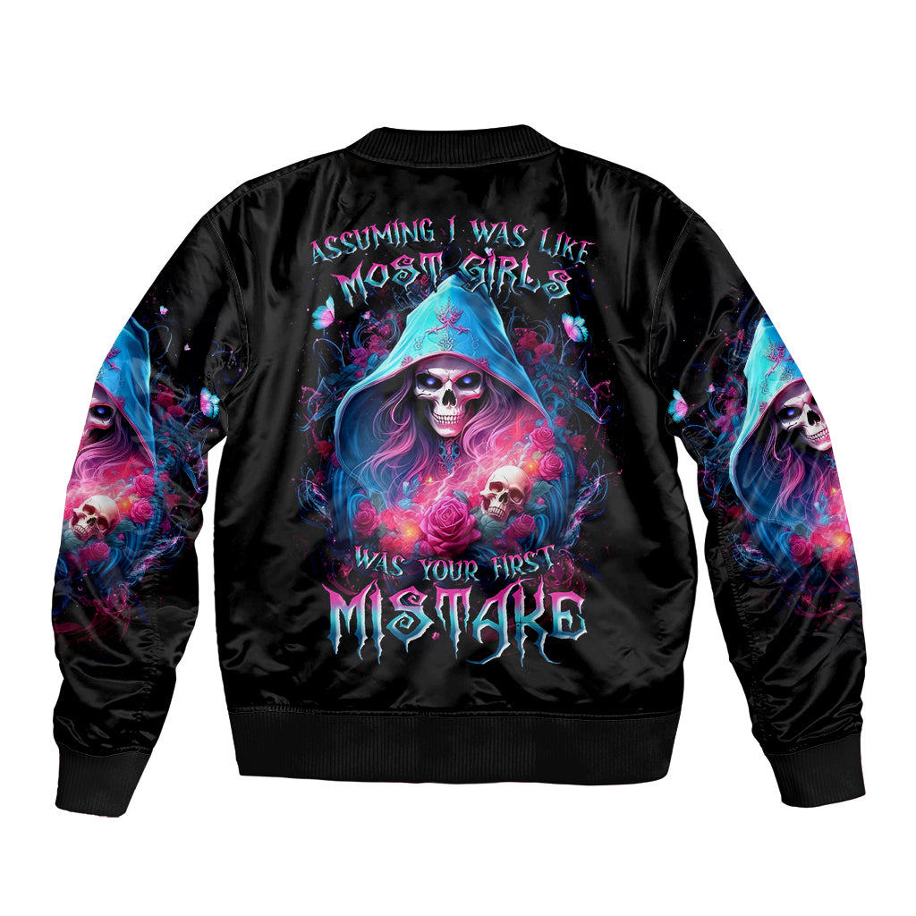 Witch Skull Bomber Jacket Assuming Was Like Most Girls Was Your First Mistake - Wonder Print Shop