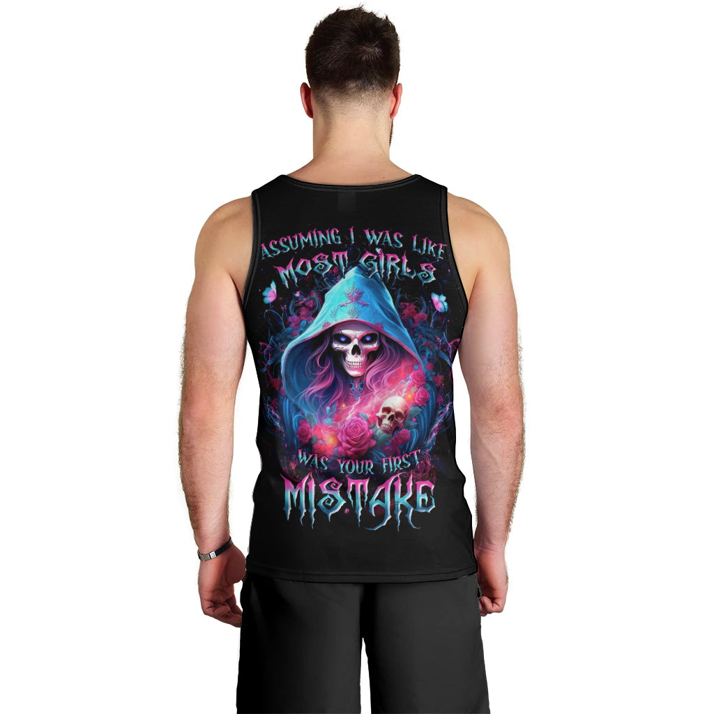 Witch Skull Men Tank Top Assuming Was Like Most Girls Was Your First Mistake - Wonder Print Shop