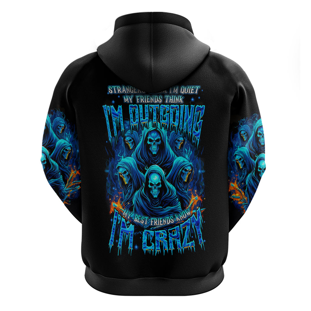 Witch Skull Hoodie Stranger Think I'm Quiet My Best Friends Know I'm Crazy - Wonder Print Shop