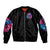 Rose SKull Sleeve Zip Bomber Jacket Sorry Honey Sarcasm Falls Out Of My Mouth Just Like Stupid Fall From Your