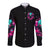 Rose Skull Long Sleeve Button Shirt I'm Not Anti-Social I'm Just Not User Friendly - Wonder Print Shop